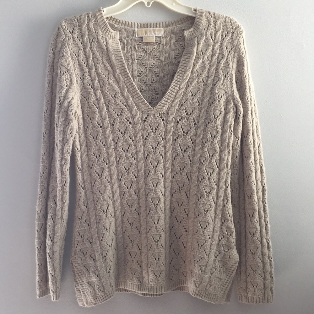 Michael Kors crochet sweater with rabbit hair